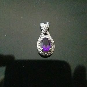 Sterling silver amethyst colored Stone pendant